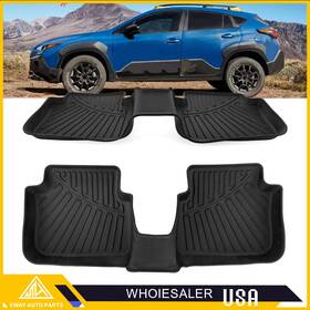 Cpd-sbcro24-1-bk Eway For 2024 Subaru Crosstrek All Season 3d Floor Mat 1st 2nd Row Carpet Guard Tpe