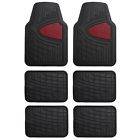 F11311burgundyblack-3row Fh Group Car Floor Mats For Auto Suv Van All