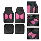 F11313pink Fh Group Tone Black Pink Floor Mats For Car Suv