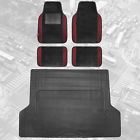 F14407burgundy-f16400black Fh Group Burgundy Black Carpet Floor Mats Trunk Cargo Linear