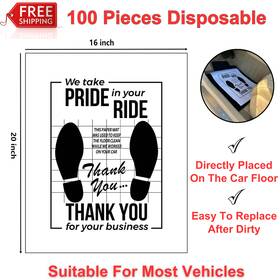 Jd-100 Faduoali 100pcs Disposable Car Floor Mats Paper Protectors 16x20 Inch For Vehicle Interior