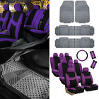 Fb030128purple-combo-f11307gray Fh Group Row Seater Purple Seat Covers Set Steering Belt