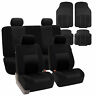 Fb060114black-f11305black Fh Group Full Interior Seat Covers Set Solid Black Auto