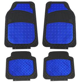 F11315blue Fh Group Car Floor Mats For Rubber Metallic 4pc Set Semi Custom Fit Blue