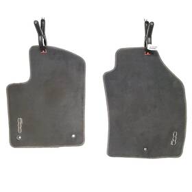 1vj72trm Fiat 500 Black 2012-2017 Front Carpet Floor Mats Passenger And Driver Embroidered