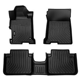 Top664072 Floor Mats Liner 2013-2017 Honda Accord Sedan Model Rubber Waterproof Black New