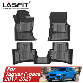 Ll-ja03 Floor Mats Liners Full Set Rubber Black For Jaguar F-pace All Weather 2017-2021