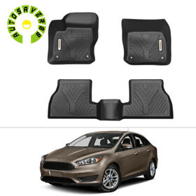 Ebmus0000455eb Floor Mats Set For 2016-2018 Ford Focus Black 3d Rubber All Weather Protection
