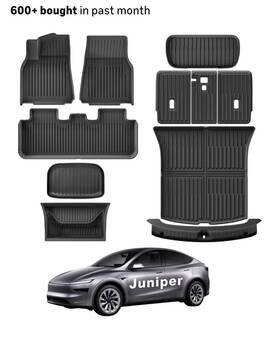 Tem-1776 Floor Mats All-weather 11pcs Compatible Tesla 2025 Model Y Juniper 5 Seats Trunk