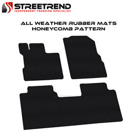 For 2010-2017 Chevy Equinox Honeycomb Black Rubber All Weather Floor Mats Carpet