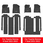 Ll-ty17ty17t For 2021-2022 Toyota Sienna Black Tpe Vehicle Car Floor Mat Liners 7 Seat 8