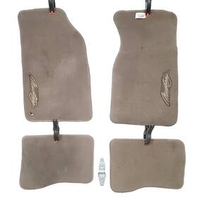 Ir3z-6313300-aab Ford Mustang 1999-2004 Oem Floor Mats 4 Piece Carpet Tan Embroidered Logo