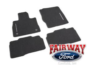 Lb5z-7813300-af Ford 21 Thru 25 Explorer Oem Carpeted Black Ebony Floor Mat Set 4-pc With Logo