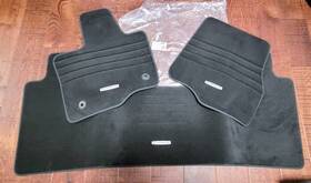 Ml3b-1613086-caw Ford 2021-2024 F150 Crew Cab Quilted Premium Platinum Black Carpet Floor Mats