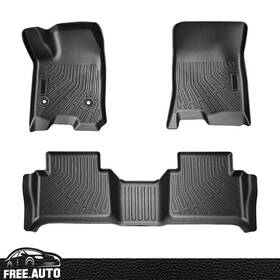 Cpd-cvcol23cc-2-bk Free-auto802 Floor Mats For 23-26 Chevy Colorado Canyon Crew Cab All Weather Tpe Carpet Black