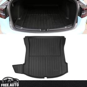 Cpt2-tsl317-2-bk Free-auto802 Fits 17-23 Tesla Model 3 Tpe Rear Trunk Mat Cargo Carpet Liner With Ear Injection