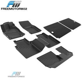 Fz-cps1-vwtig187-1-bk Freemotor802 198073602464 For 18-24 Volkswagen Tiguan 7 Seats 3d Tpe Heavy Duty Floor Mats And Backrest
