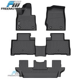 Fz-cpd-lavi206-1-bk Freemotor802 Fits 20-25 Lincoln Aviator 6 Seats Tpe 3d Floor Mats Front 2nd Row Carpets 4pcs
