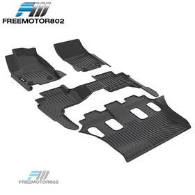 Fz-cpd-lgx247-1-bk Freemotor802 Fits 24-25 Lexus Gx550 7-seats Floor Mats Tpe 3d Carpets Heavy Duty Car Liner