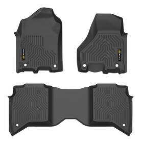 Alo959522 G-plus Fit For 19-24 Ram 2500/3500 Crew Cab All Weather Tpe Floor Mats Protection Liner