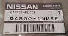 G4900-1nm3f Infiniti To Sedan Carpeted Floor Mats Factory Oem Set Stone
