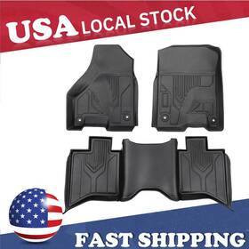 Geartronics 197839075634 Custom Fit Floor Mats 2 Row Liner Set Black For 2019-2024 Ram 2500/3500 Crew Cab