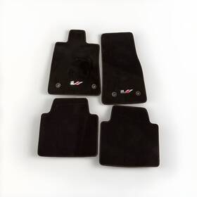 23286046 General Motors First- And Second-row Premium Carpeted Floor Mats In Jet Black With V-sport Logo 23286046 General Motors First- And Second-row Premium Carpeted Floor Mats In Jet Black With V-sport Logo