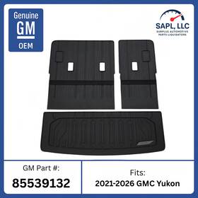 85539132 General Motors New Oem 2021-2026 Gmc Yukon Integrated Cargo Liner With Logo Black Gm