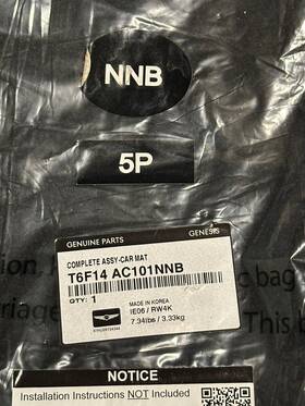 T6f14-ac101-nnb Genesis T6f14-ac101nnb Black Carpeted Floor Mat Set New Sealed Oem