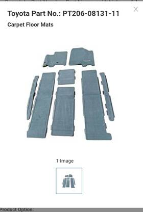 Pt206-08131-11 Genuine Toyota Carpet Gray Floor Mats 8 Passenger Fixed Console For Sienna 15-21