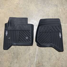 89039114 Gm Oem 2014-18 Chevy Silverado 1500 Front Rubber All Weather Floor Mats Bowtie