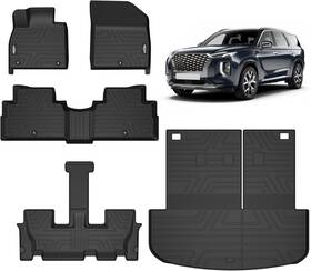 Gorware 197839312036 Tpe Floor Liners Trunk Mat Backrest Mats For 2020-2025 Hyundai Palisade 7-seat