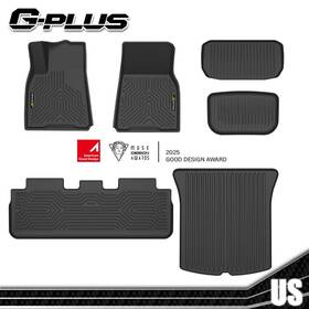 Gpl234920 Gplusmotor Car Floor Mats Fit For Tesla Model Y 2020-2024 3d Tpe All-weather Liner Full Set
