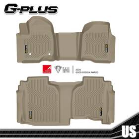 Gplus10101755 Gplusmotor Beige All Weather Tpe Floor Mats Fits 19-25 Silverado/ Sierra 1500 Double Cab
