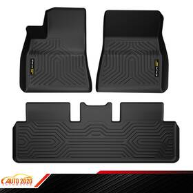 E-02cfm6101abk Grandorange Anti-slip Floor Mats For 2017-2023 Tesla Model 3 All Weather Liner Tpe Carpets