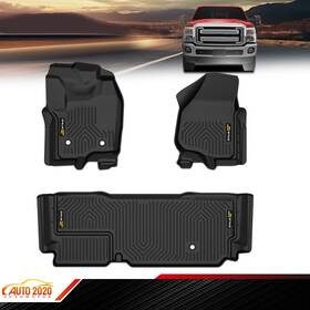 Gd080505 Grandorange Tpe Floor Mats Fit For 2012-2016 Ford F-250/f-350/f-450 Supercrew/crew Cab