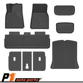 Gd090201 Grandorange Fit For 20-24 Tesla Model Y 7 Seats Tpe Floor Mats Cargo Liner Backrest Mat 9pcs