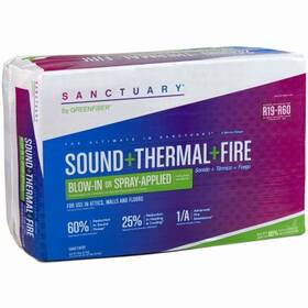 Greenfiber 729477007755 Sanctuary Blow-in Sound Thermal And Fire Cellulose Insulation R-19 44.2 Sq Ft. - S
