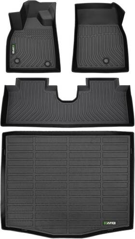 Hafidi 749753098710 Floor Mats And Cargo Liner For 2021-2025 Ford Mustang Mach-e All-weather Black