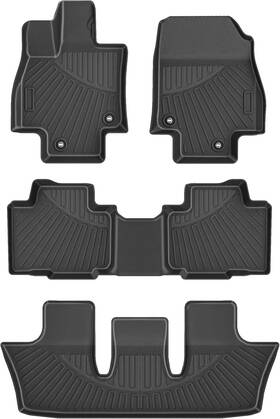 Hs-fm-24ghld-hs Heavystone 3-row Floor Mats 2024 Toyota Grand Highlander