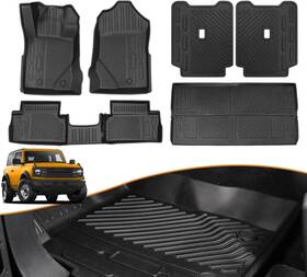 Hgus-120 Hibrongo 6 Piece Full Set Interior Floor Cargo Seat Back Mats Ford Bronco 2 Door New