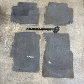 08p16-802-1000 Honda 96-00 Civic Ek Oem Coupe Hatchback Genuine Gray Floor Mats 4 Piece Used