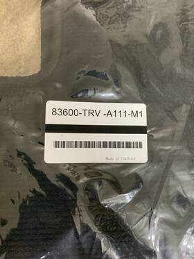 83600-trv-a111-m1 Honda Oem Black Carpet Floor Mats Genuine Factory