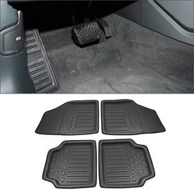 Hukyu 550737976760 4pcs Set Universal Front Rear Heel Pad Carpet Floor Mats For Car Truck