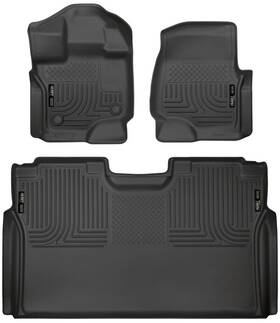 94041 Husky Liners 85410 Weatherbeater Floor For 15-25 Ford F-150 Crew Cab