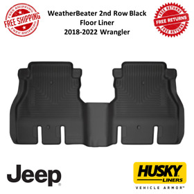 14041 Husky Liners Weather Beater Rear Black Floor Liner For 18-22 Jeep Wrangler Jl 4d