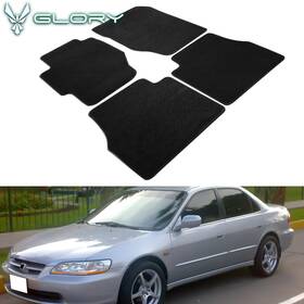 Hyper Glory Cp009bk Hg Fits 98-02 Accord 4dr Sedan Car Floor Mats Front And Rear Nylon Liner Carpet