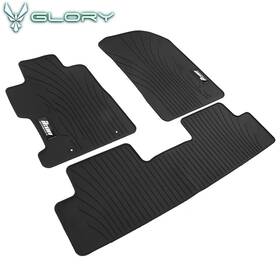 Cpc-hc064ik-bk Hyper Glory Hg Fits 06-11 Honda Civic 8th Floor Mats Heavy Duty Carpets With Ikon Logo Black Latex
