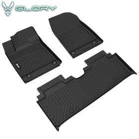 Cpd-hyiq623-1-bk Hyper Glory Hg Fits 23-25 Hyundai Ioniq 6 3d All Weather Tpe Floor Mats Front 2nd Row Carpets