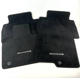 C3395 Hyundai Carpet Floor Mats 2020 Santa Fe Front And Rear Black Fiber